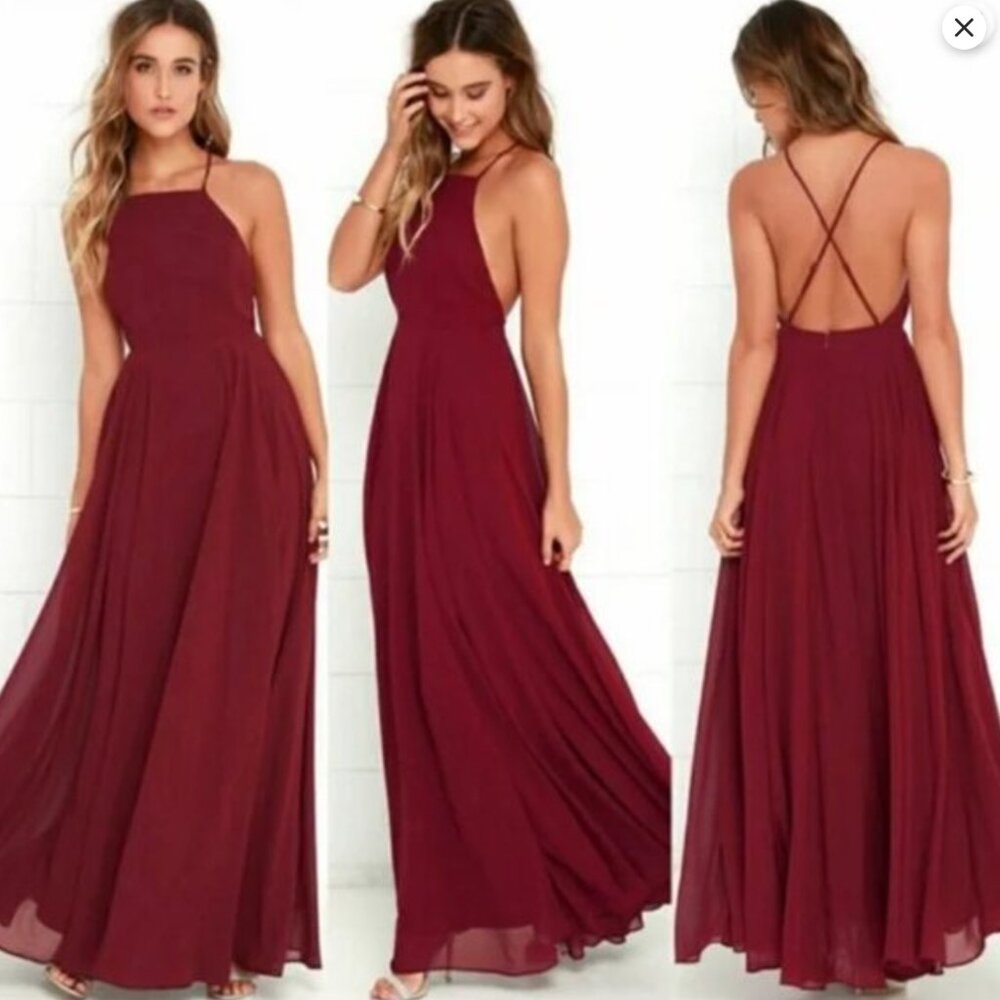 Lulu's Burgundy Wine Mythical Kind of Love Formal Dress